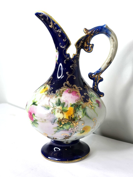 Antique Pitcher Hand Painted with 18k Gold Detail Ornate
