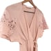 Women’s Astr The Label pink crochet sleeve wrap dress