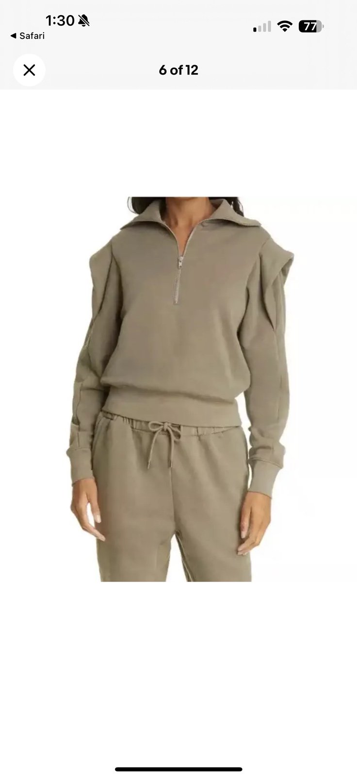 Frame sporty zip sweatshirt size small