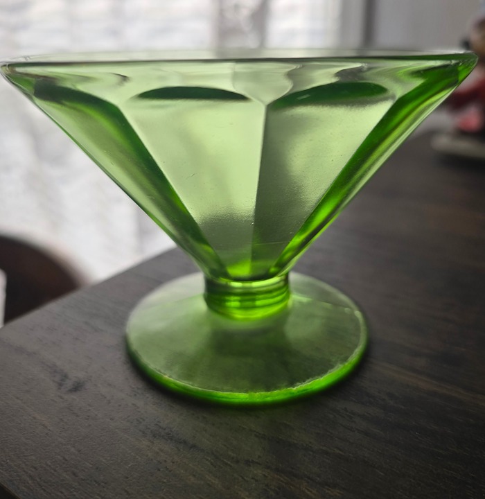 Federal Depression Uranium Glass Sherbert Cups