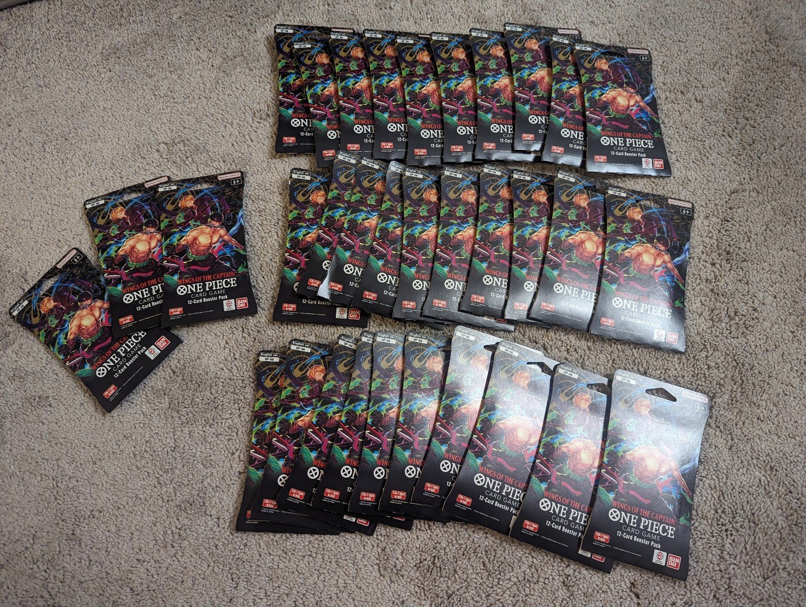 33 x One piece Wings of the Captain OP06 Sleeved Blister Packs Brand New