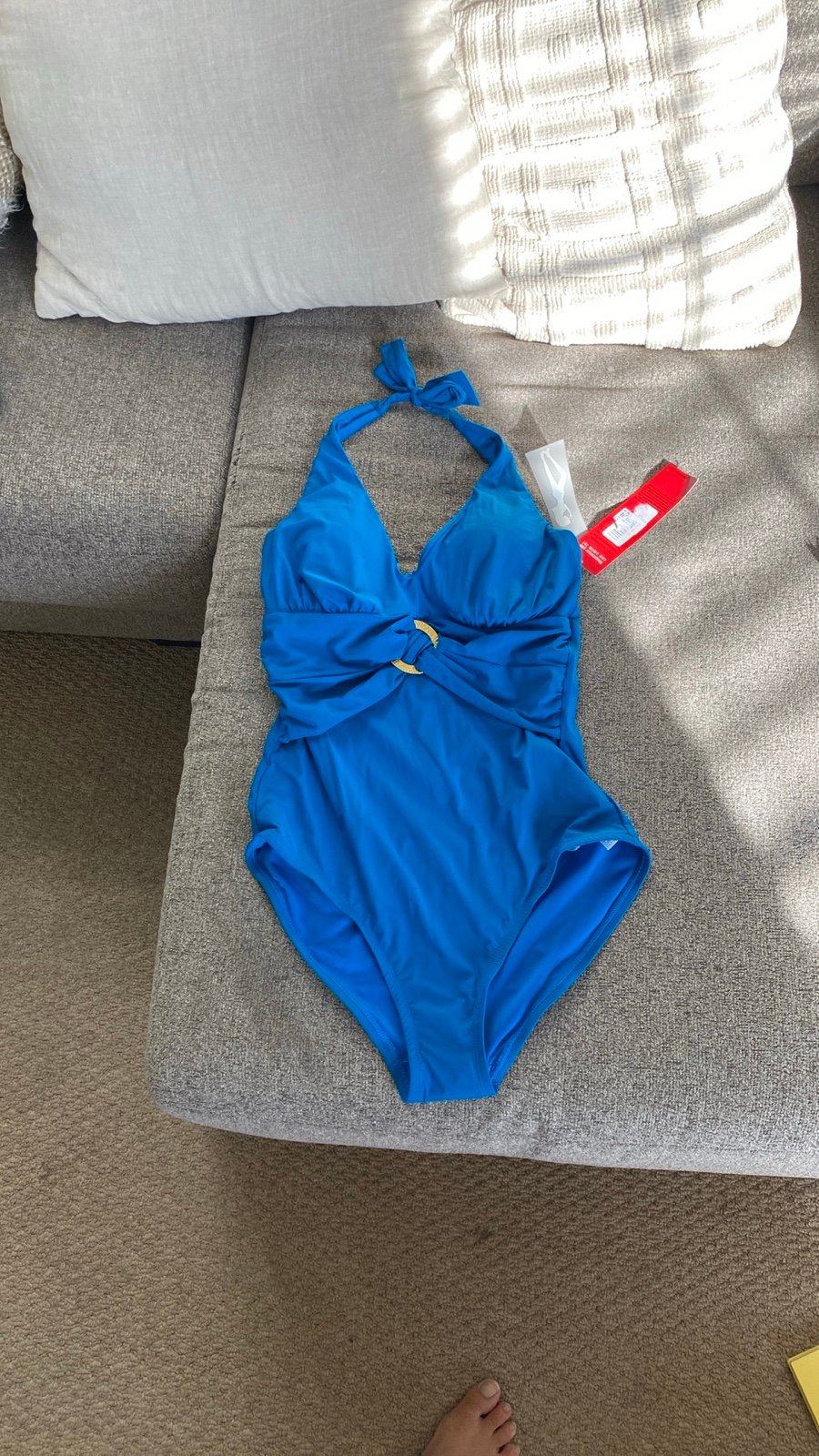 NWT Spanx One Piece Halter Cobalt Swimsuit