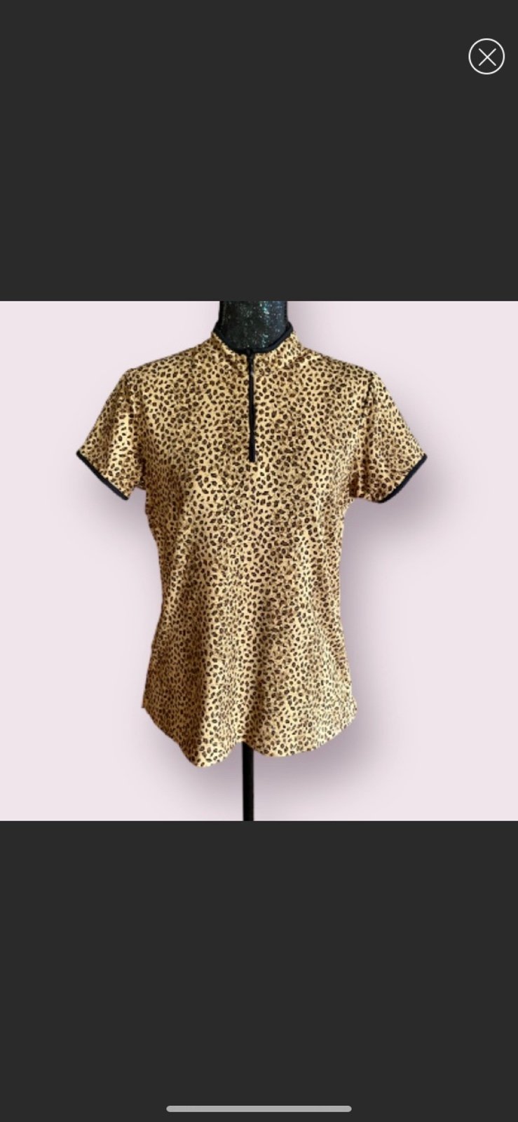 EP PRO TOUR TECH Animal Print Leopard Golf Shirt Quarter Zip Closure