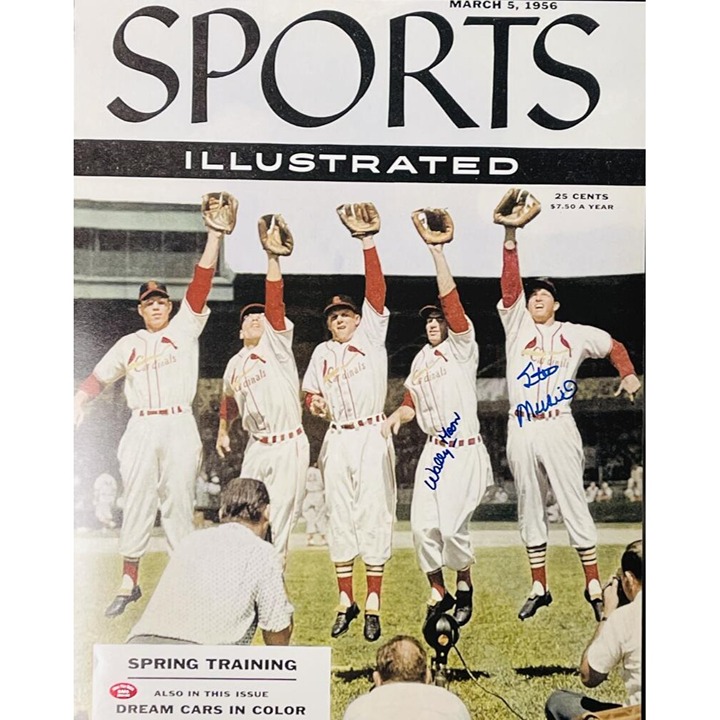 STAN MUSIAL WALLY MOON SIGNED SPORTS ILLUSTRATED 16X20 PHOTO ST LOUIS CARDINALS