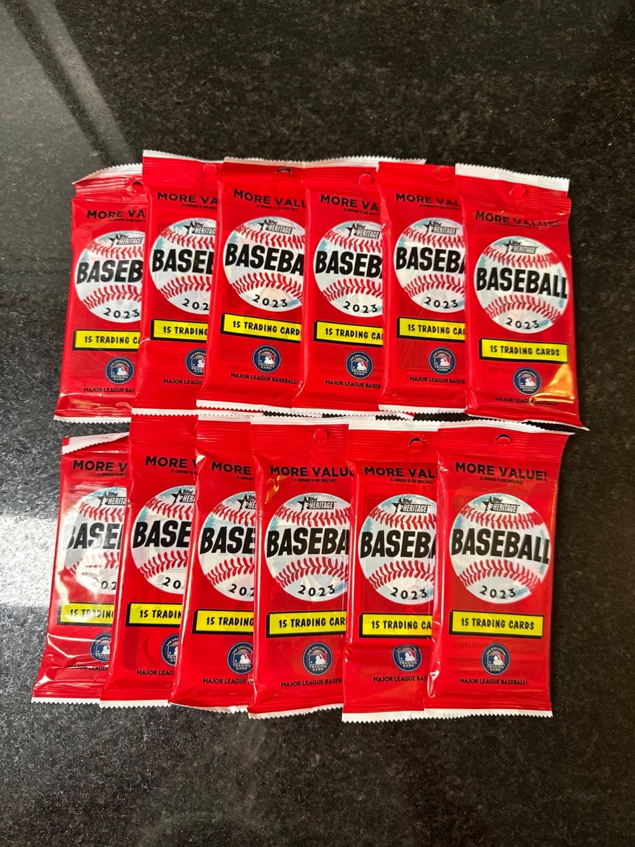 12 Packs 2023 Topps Heritage Baseball trading cards