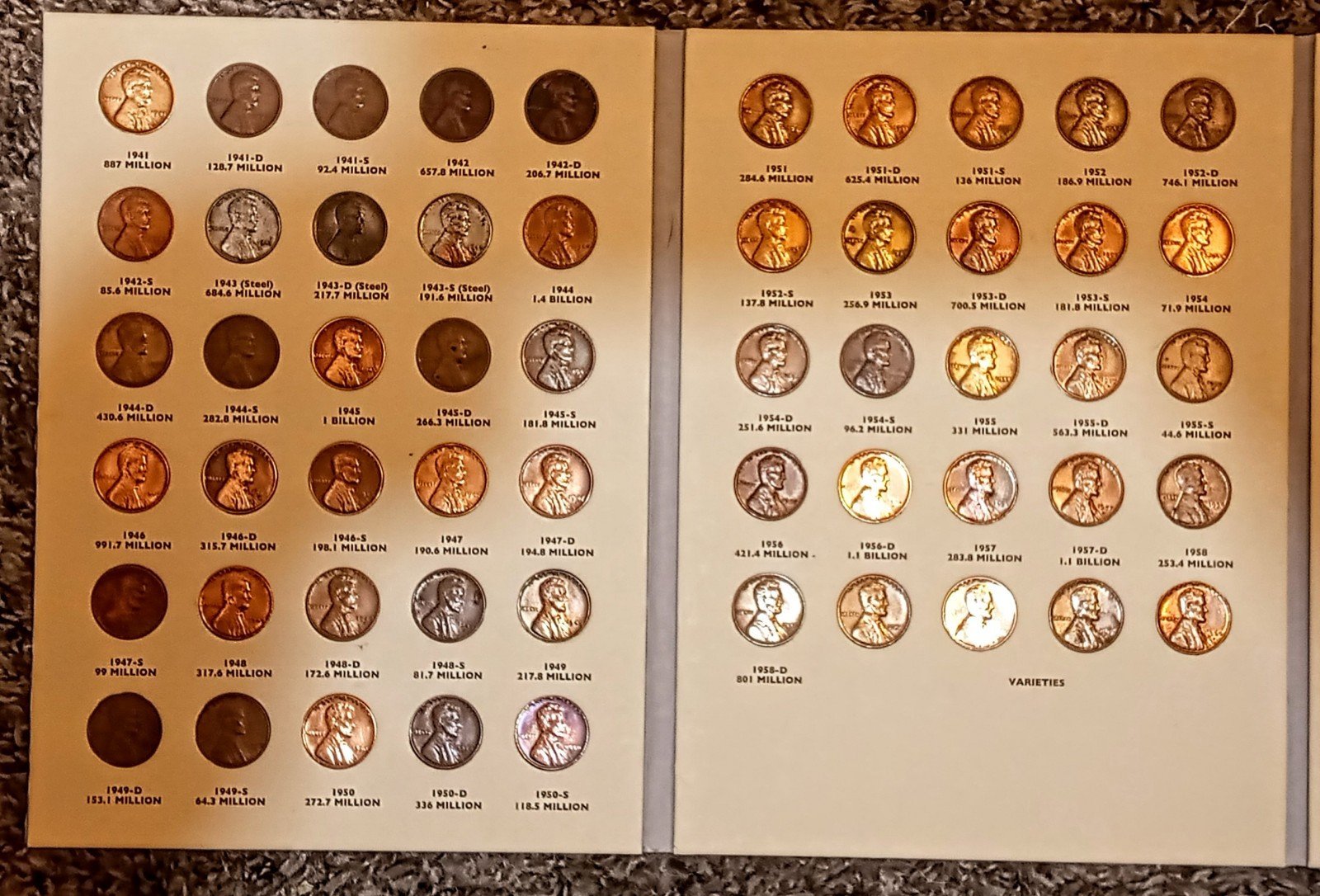 1941 - 1960 Lincoln wheat pennies collection