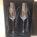 Disney Parks Gift Set of 2 Champagne Glasses Etched with Swirl Mickey Icon NEW