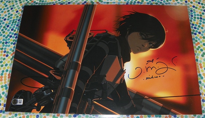 Trina Nishimura Mikasa Attack On Titan Signed 11x17 Photo Auto BAS Beckett #2