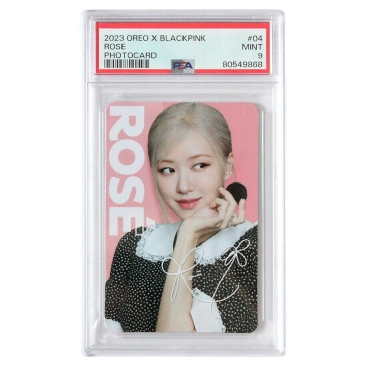 2023 OREO x BLACKPINK Rose #04 Photocard Promo PSA GRADED 9 MINT!