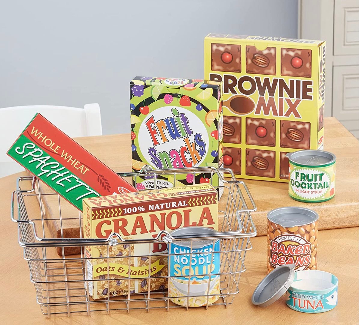Melissa and Doug grocery basket and pantry set