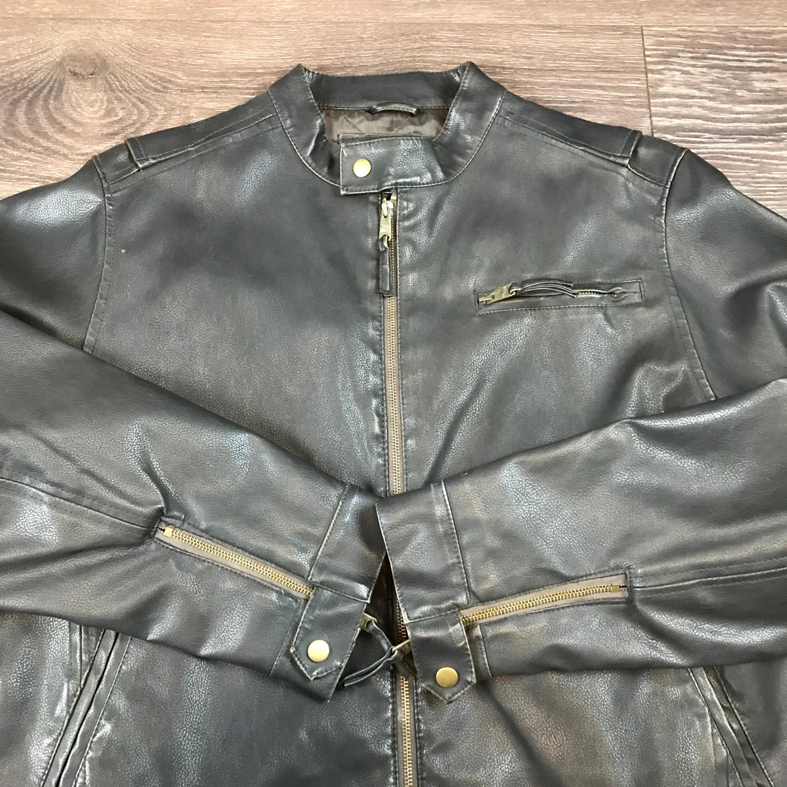 Arizona Jean Company Men’s Vintage 1988 Full Zip Black Motorcycle Jacket Size L