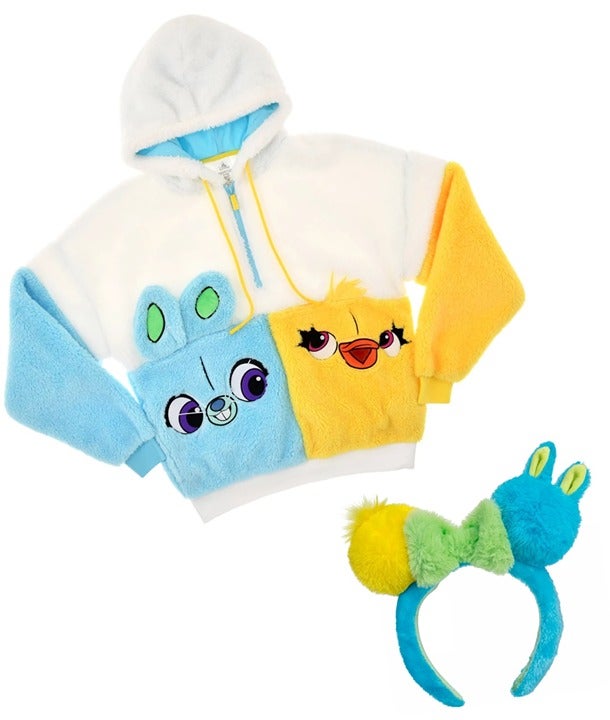 2023 Disney Pixar Toy Story Ducky Bunny Fleece Hoodie Pullover XL & Ears NWT!