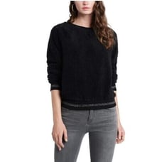 1. State Women's Teddy Long Sleeve Crewneck Pullover in Black XLarge MSRP 69