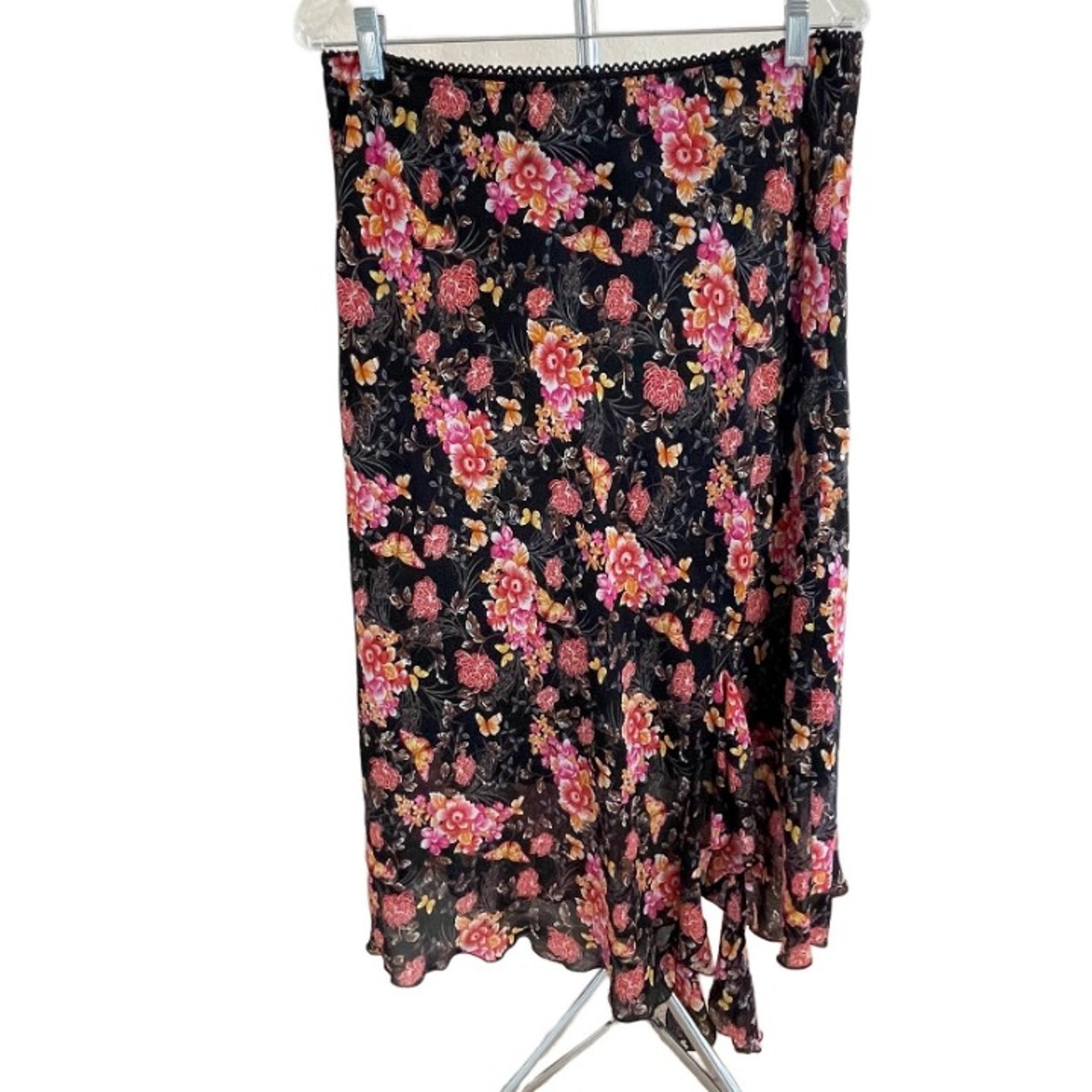 Vintage Bisou Bisou Floral Maxi Cottage Core Long Skirt Sz 12