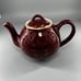 Hall USA Vintage China Ceramic Burgundy & Gold Dogwood Flower 6 Cup Teapot #053