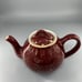 Hall USA Vintage China Ceramic Burgundy & Gold Dogwood Flower 6 Cup Teapot #053
