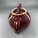 Hall USA Vintage China Ceramic Burgundy & Gold Dogwood Flower 6 Cup Teapot #053