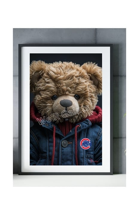 Chicago Cubs Poster framed 11x17 Chicago Logo Print Cubs Memorabilia