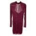Lovers + Friends Nouvelle Mini Dress Merlot Burgundy Ruched Mesh Sz M