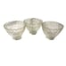 Antique Set Lot Of 3 Lamp Glass Crystal Shades Floral Pattern Frosted Bundle