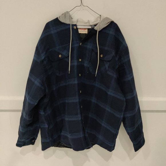 NWT Wrangler Authentics Men's Long Sleeve Quilted Jacket Size 2XL Blue 100 O194