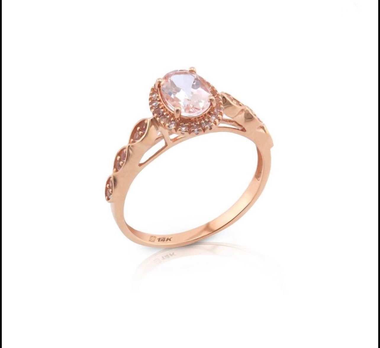14 KT Rose Gold Morganite ring