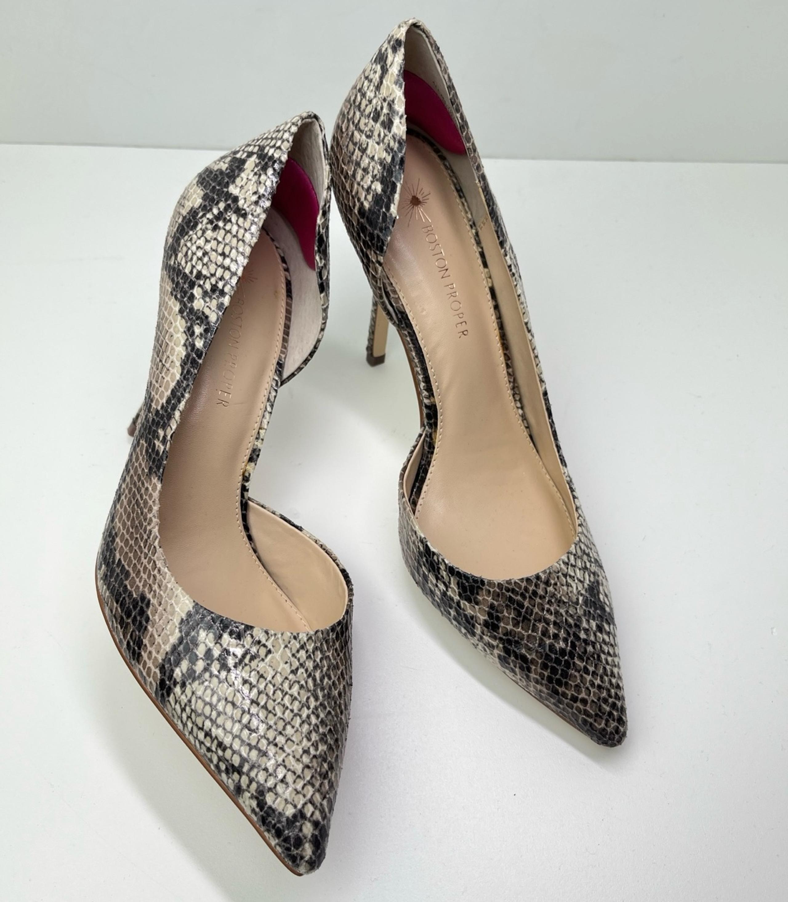 Boston Proper Snake Print Faux Leather D'Orsay Pumps