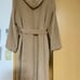 INED◆Retail Price 100,000 Yen, 100% Cashmere Hooded Coat, Beige, Belt, Size 15