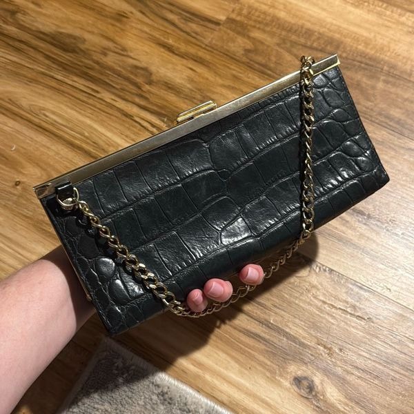 Vintage Dooney & Bourke Crocodile Leather Clutch/Shoulder Bag