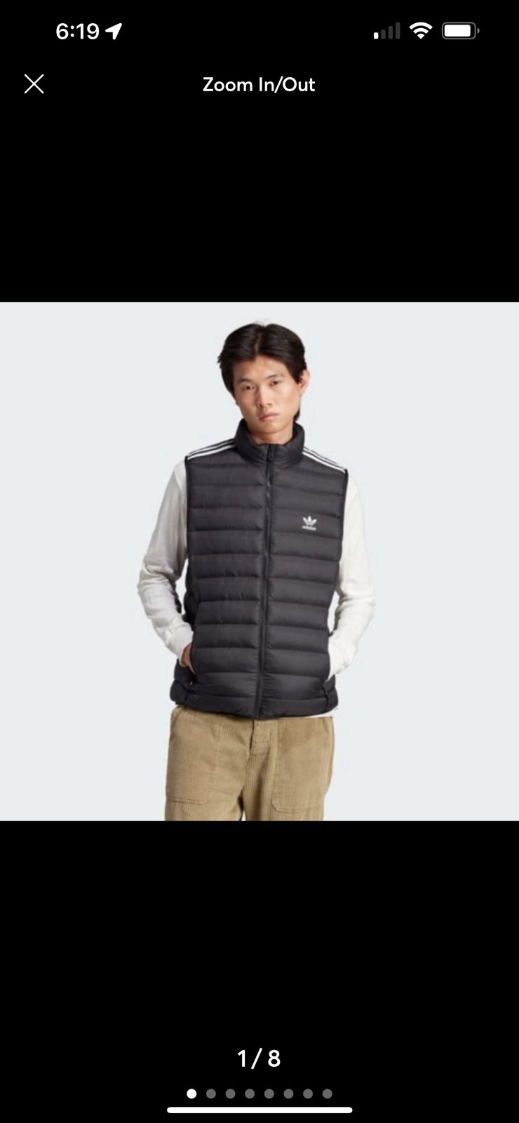 NWT ADIDAS Originals Padded Stand Up Collar Vest