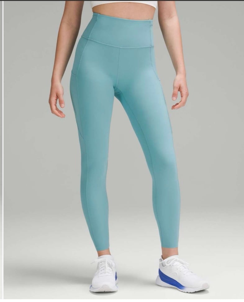 Lululemon Fast and Free High-Rise Tight 25 Tidal Teal size 4 with free lulu bag