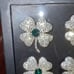 Four leaf clover jeweled napkin rings
