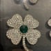 Four leaf clover jeweled napkin rings