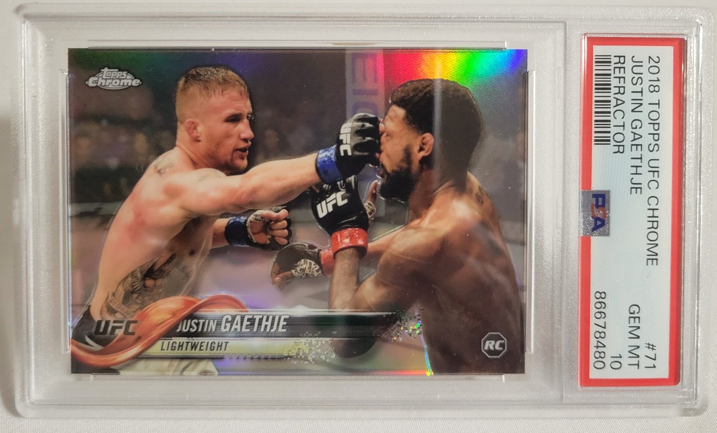 2018 Topps Chrome Justin Gaethje #71 Refractor Rookie UFC MMA Card PSA 10