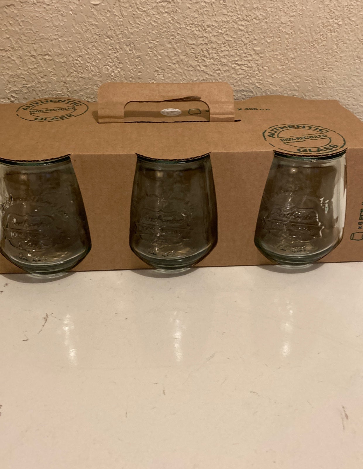 Authentic 100% Recycled Glass made in Spain 400 cc NEW