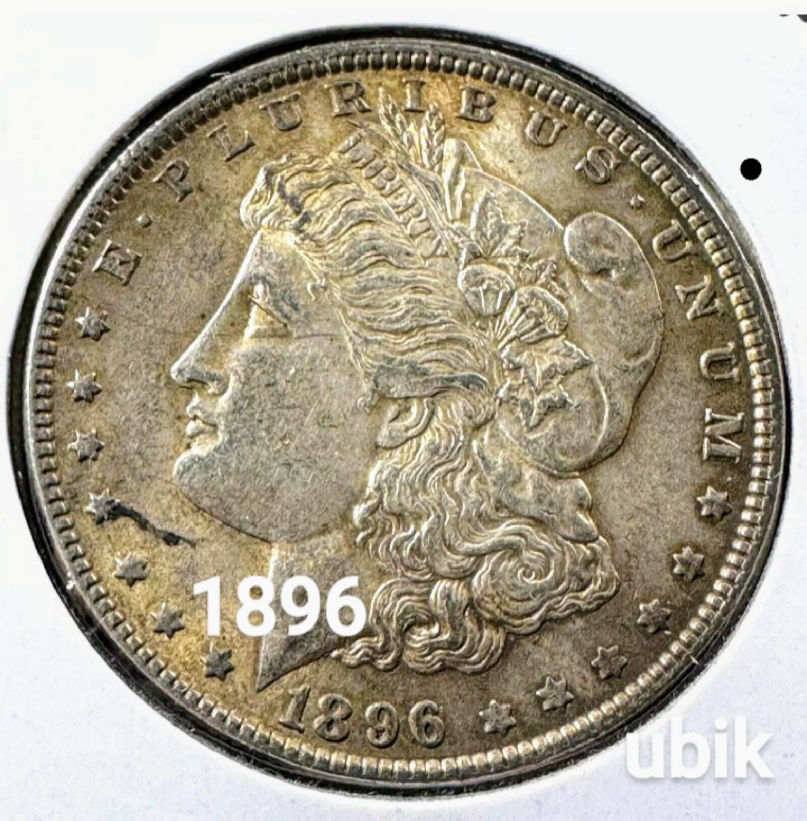 1896 Morgan Silver Dollar • .900 Silver • Nice Color & Toning • AU