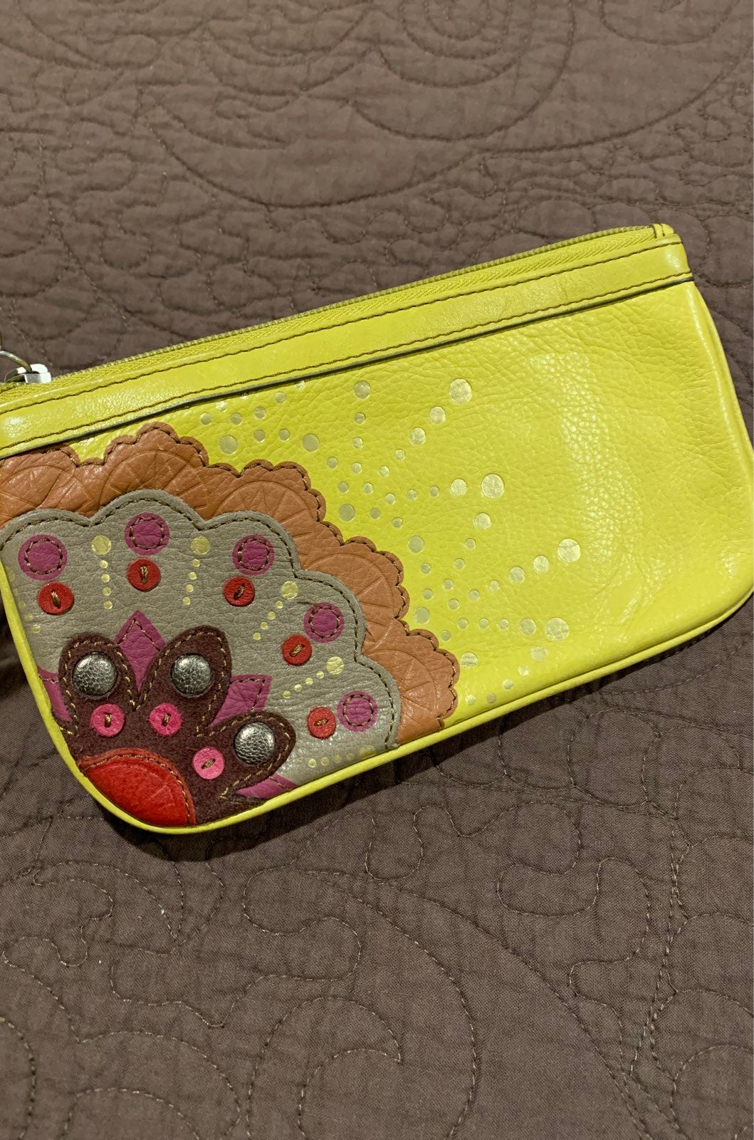 Musical Cornet Yellow Art Wallet Real Leather Zipper Coin Phone Purse Clutch for Women Musical Cornet Yellow Art Wallet Real Leather Zipper Coin Phone Purse Clutch for Women
