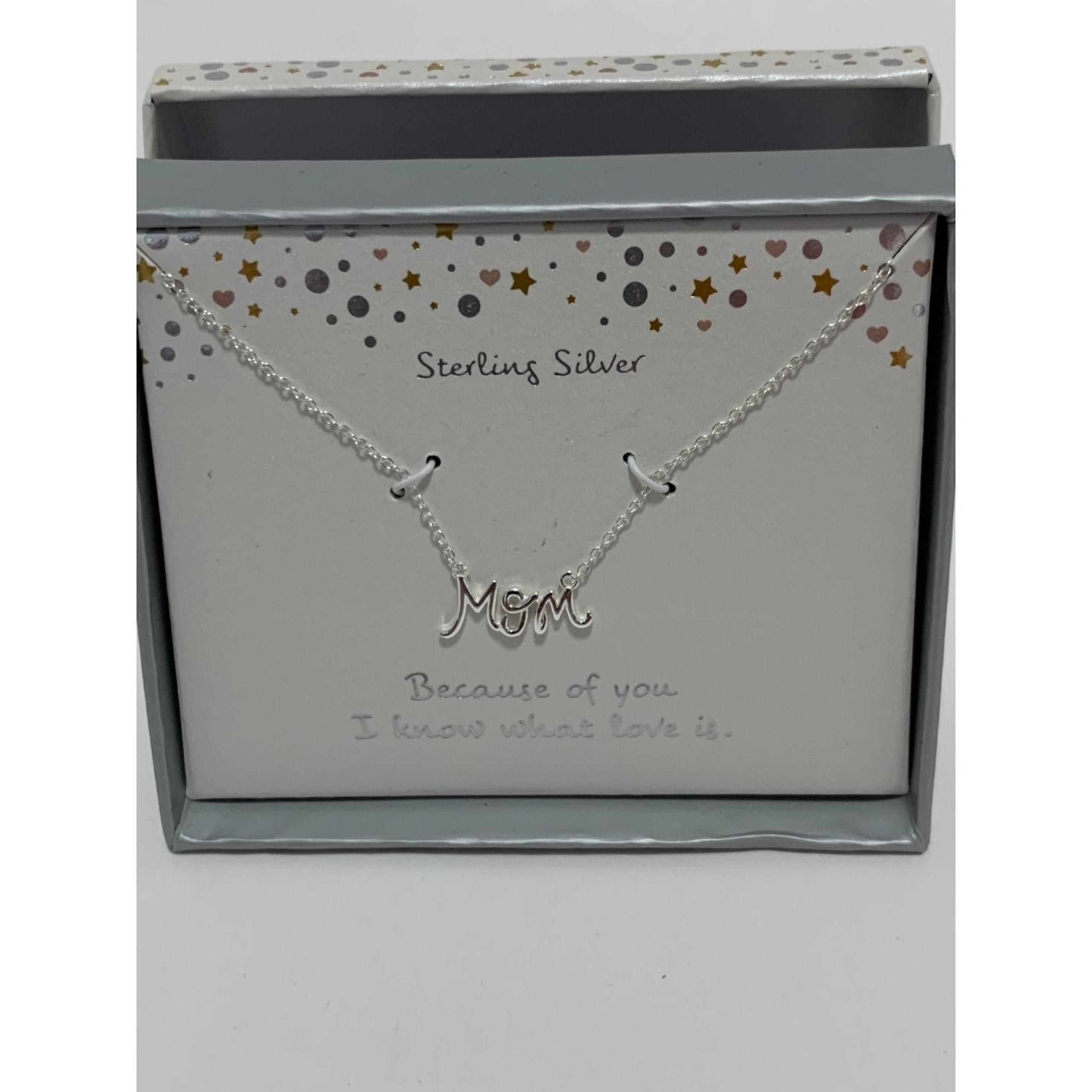 Sterling Silver Necklace - Mom Because of you I know what love is