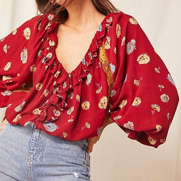 Free People Poppy Printed Bodysuit