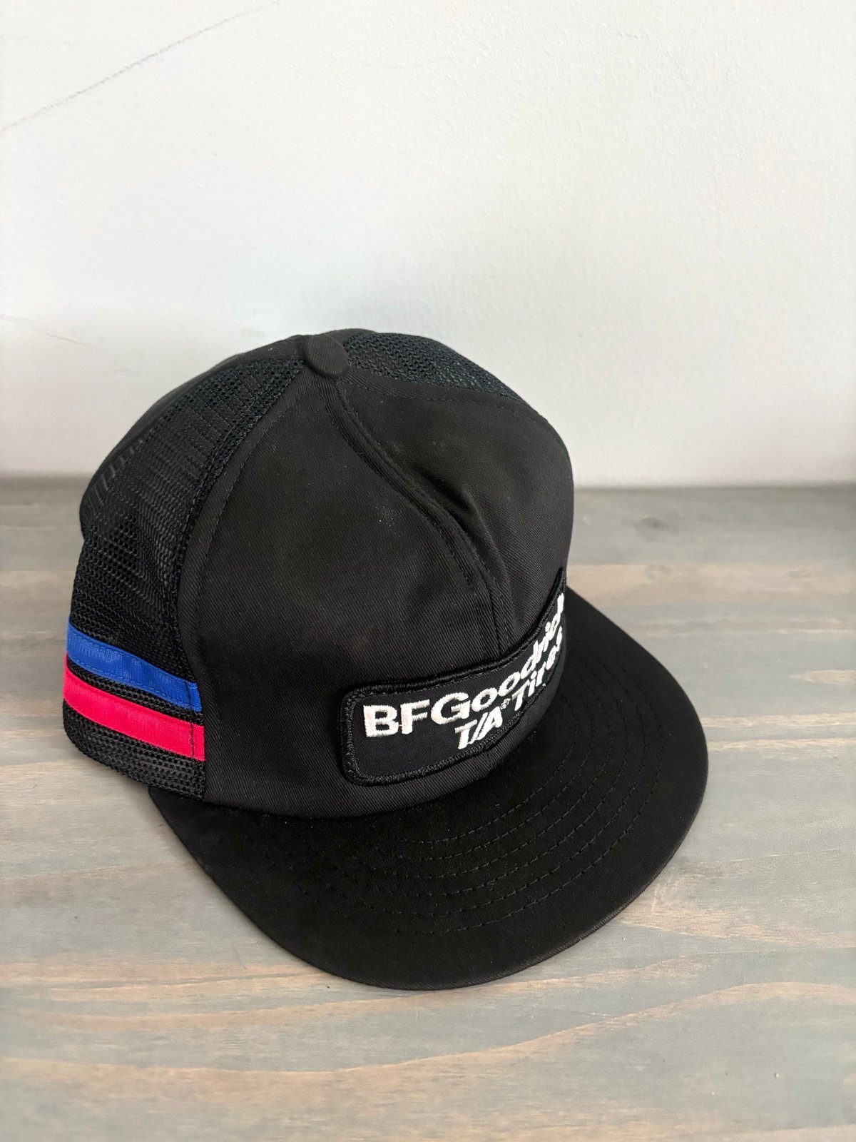 Vintage BF Goodrich T/A Radials Racing Tires Striped Mesh Trucker Snapback Hat.