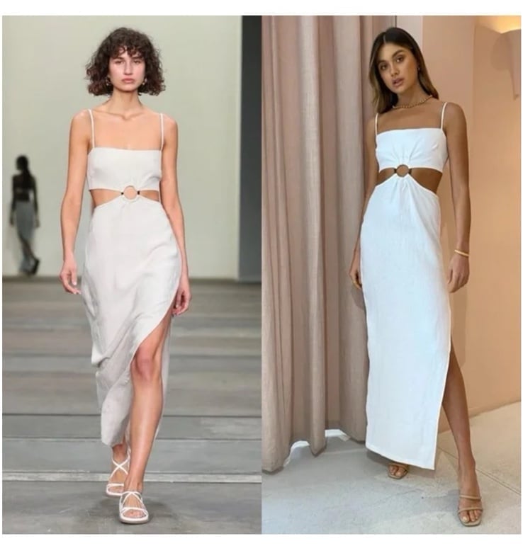 RUMER AVALON RING LINEN MAXI DRESS
