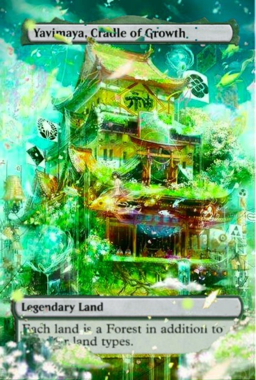 Yavimaya Cradle of Growth A playable artwork borderless art card