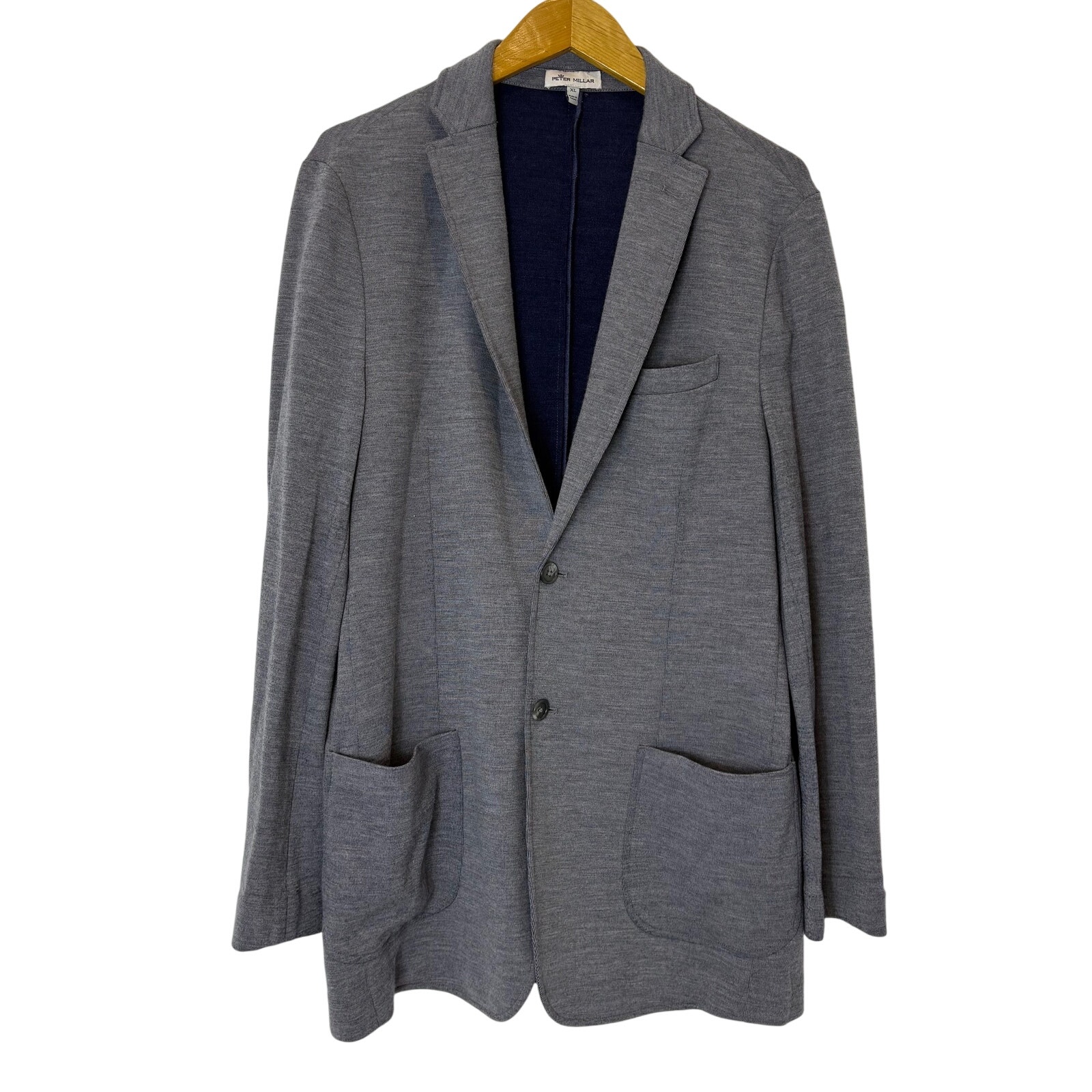Peter Millar - Soft Knit Wool Silk Blend Sweater Blazer-Heather Gray- Men's XL