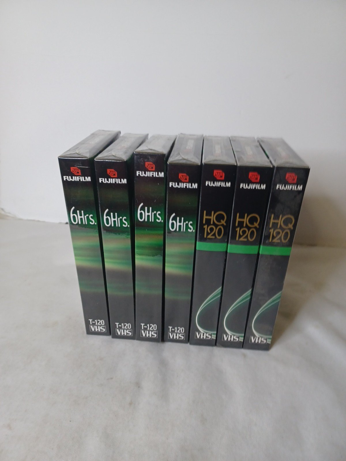 VHS Video Tapes 7 Pack Fujifilm HQ T-120 6Hrs EP Mode Blank Factory Sealed New