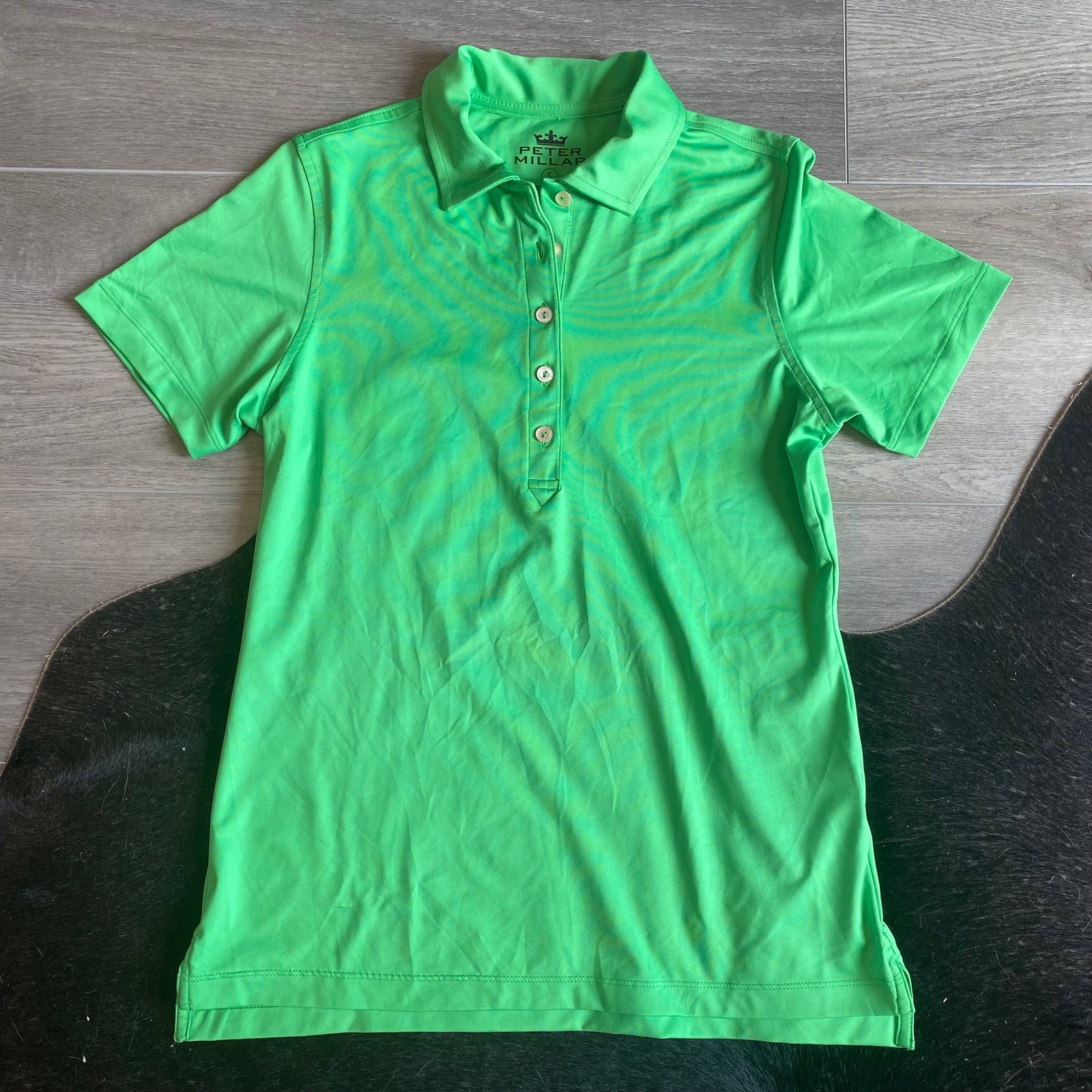 Peter Millar Element 4 Wicking Golf Polo Women's Size Small Green 50+ UPF