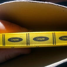 70 yards 3/8 inch wide yellow crayon ribbon