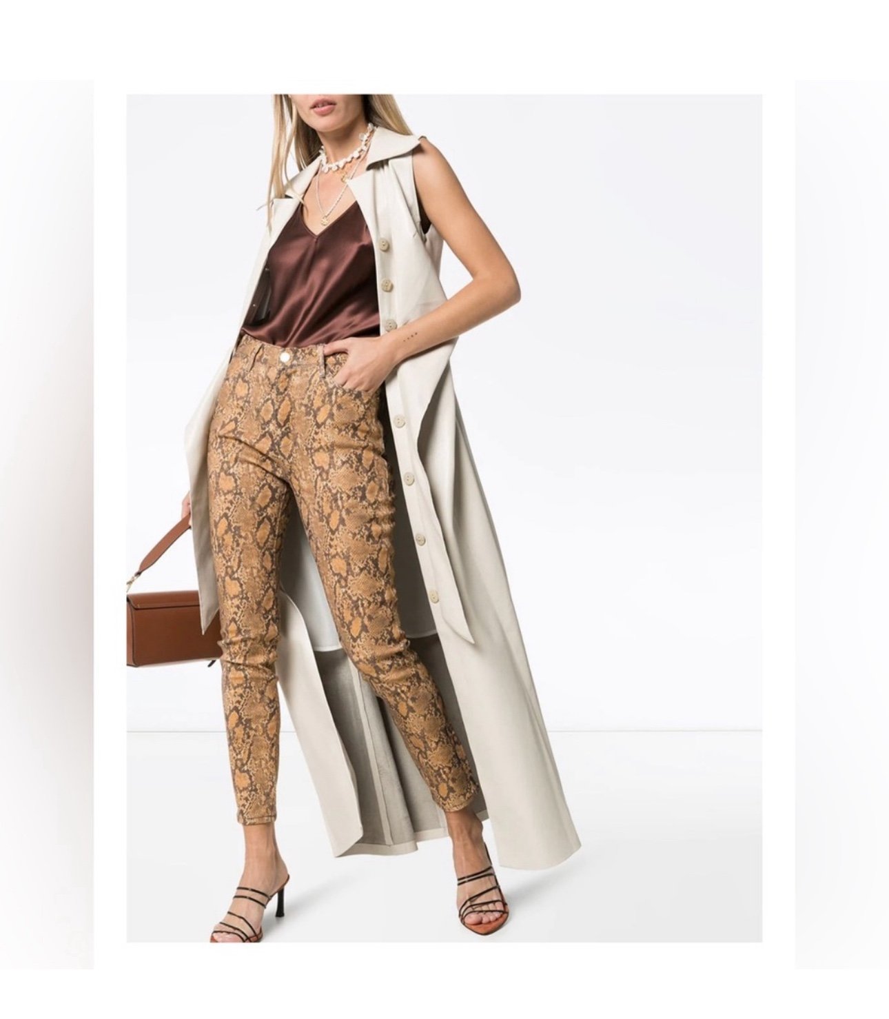 Frame womens animal print Le high skinny crop size 28 NWT