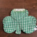 St Patricks Day 4 Placemats Green White Clover Shape Quilted Shamrock