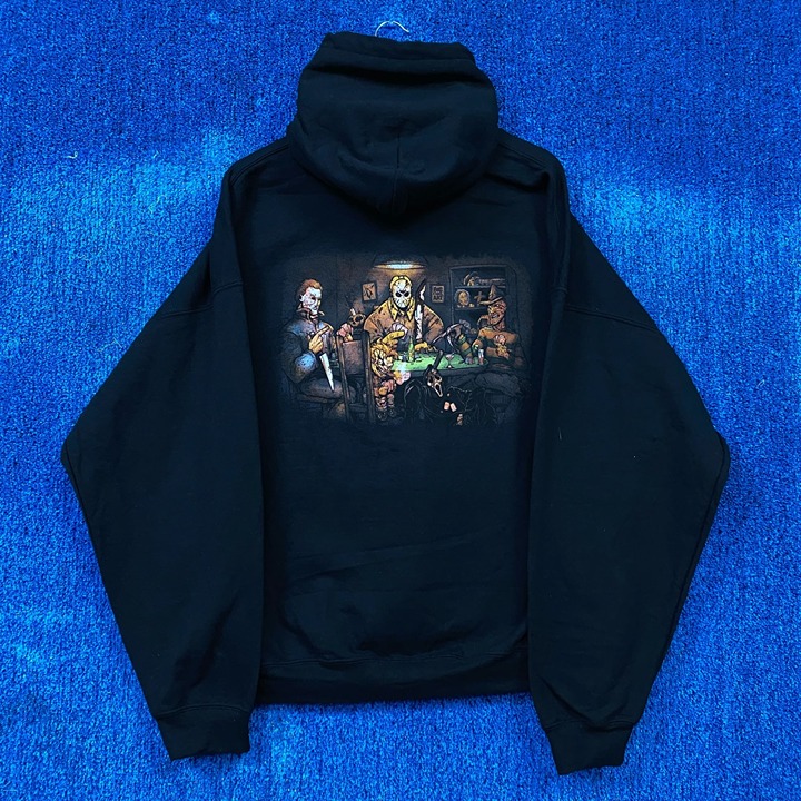 Slashers Horror Movie Villains Poker Night Pop Art Hoodie 2X