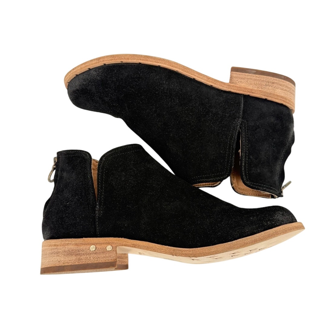 NEW Beek Women's Falcon Distressed Soft Suede Booties Black Size 8.5